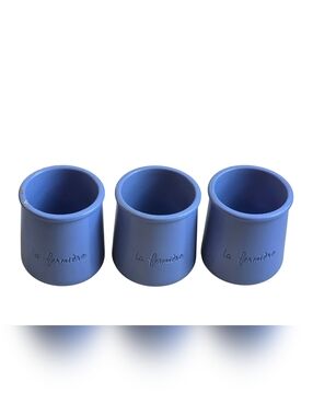 La Fermiere Multi-Purpose Terra Cotta Yogurt Cups Set Of 3 Periwinkle